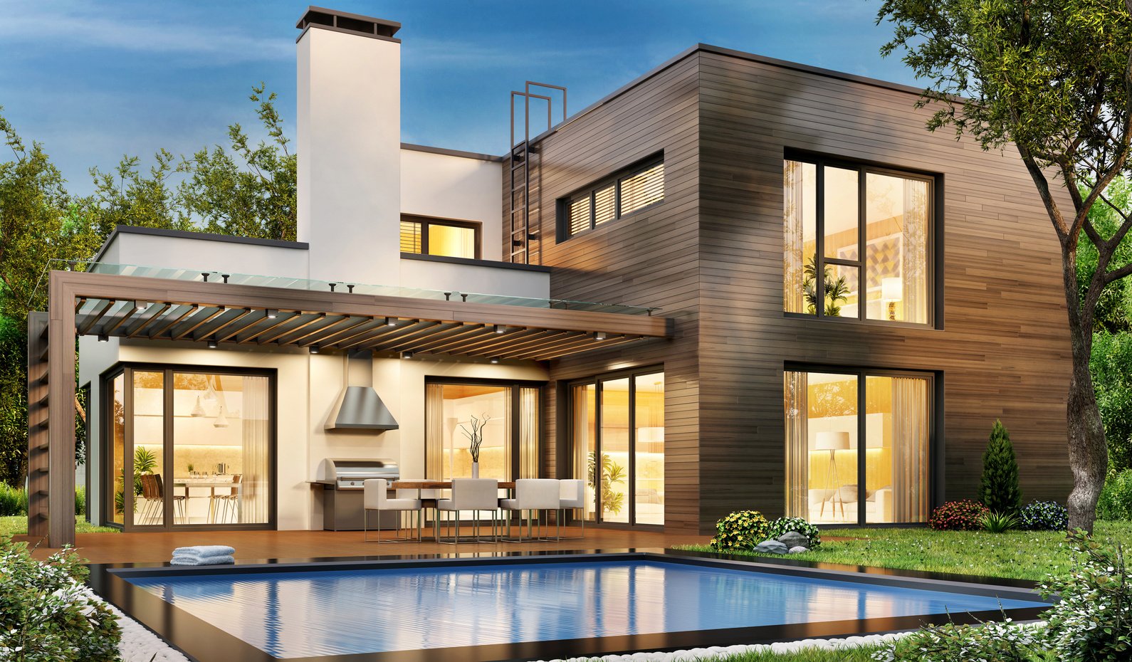 Modern house with swimming pool